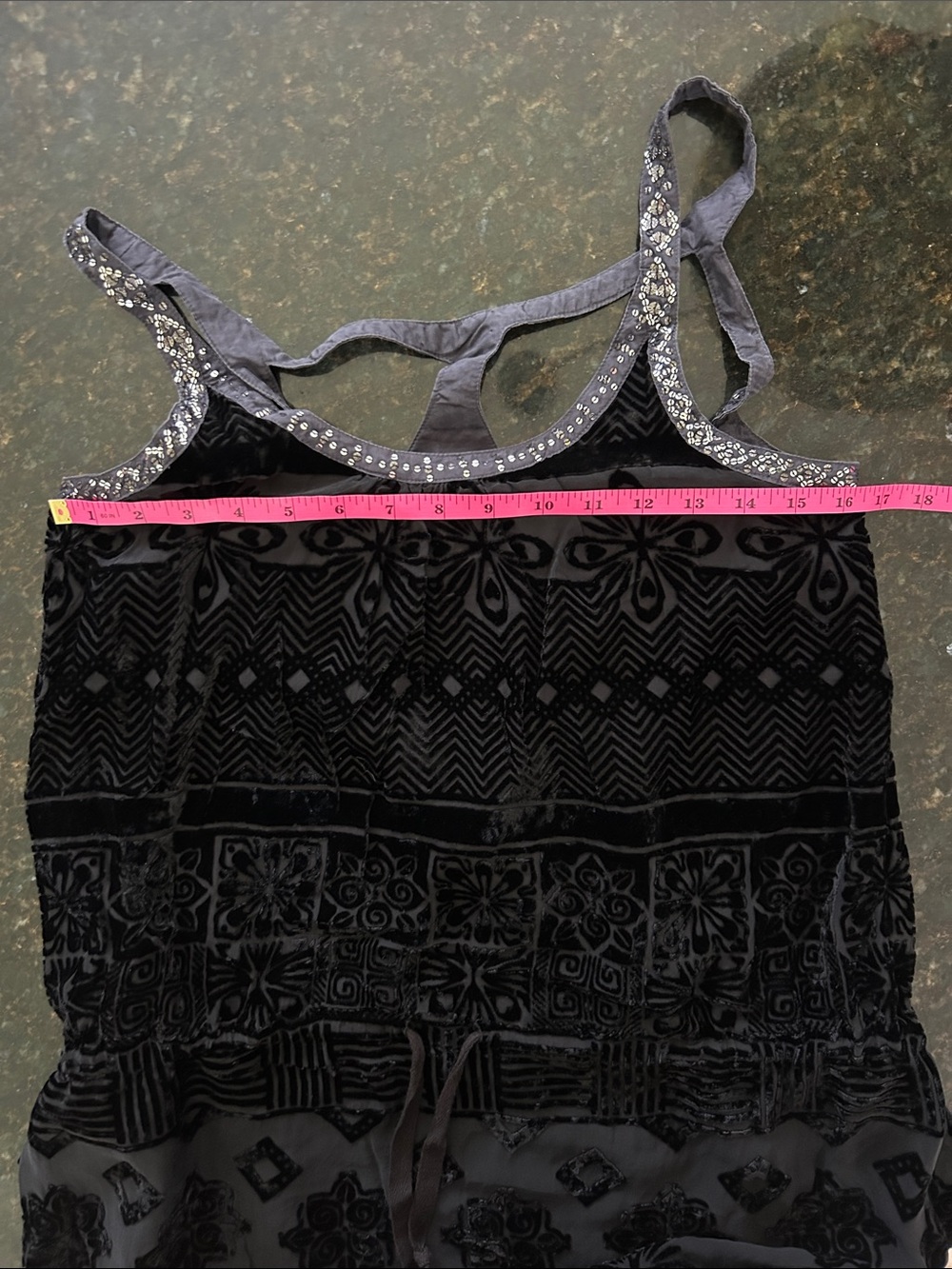 Free People Y2K burnout velvet mini dress/tunic with sequin detailed straps - Picture 8 of 11
